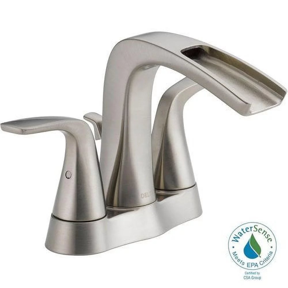 Delta Tolva 4 in. Centerset 2-Handle Bathroom Faucet in Brushed Nickel