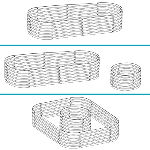 Sunnydaze 62.5-Inch Oval Raised Garden Bed - Stackable Steel Vegetable Flower Bed Planter Kit with Rubber Edge Trim - Brown