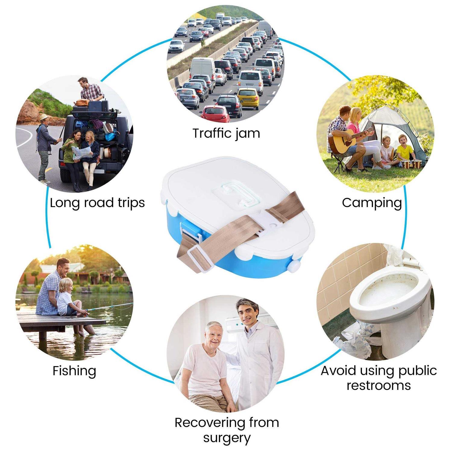 A ARCITON Portable Toilet Camping Toilet Indoor &amp; Outdoor Commode,Travel Potty,Portable Toilet for Car,Camping,Hiking,Boating,Long Road Trips