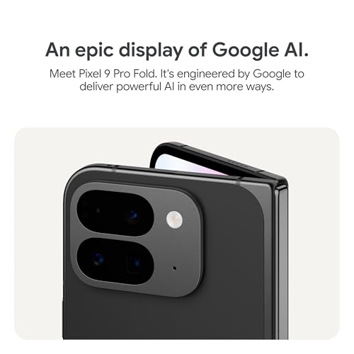 Google Pixel 9 Pro Fold - Unlocked Android Smartphone with Gemini - Advanced Triple Rear Camera System - Foldable Display - Hands-Free Video