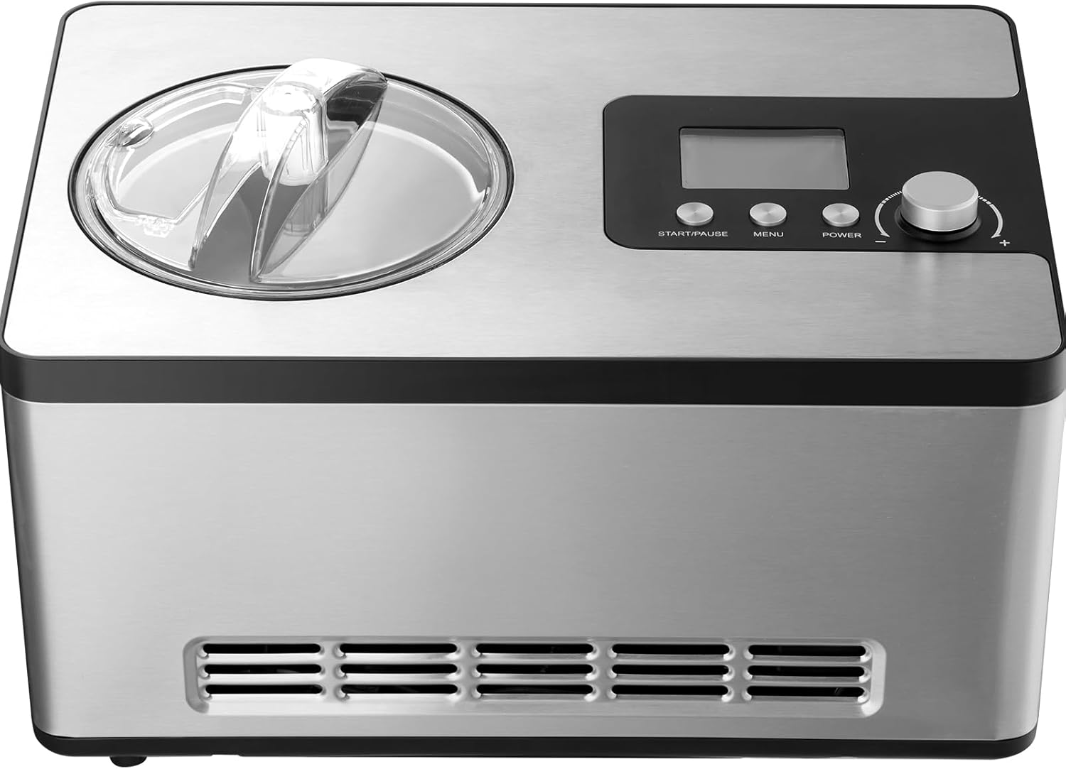 VEVOR Automatic Ice Cream Maker with Built-in Compressor, 2 Quart No Pre-freezing Fruit Yogurt Machine, Stainless Steel Electric Sorbet Maker