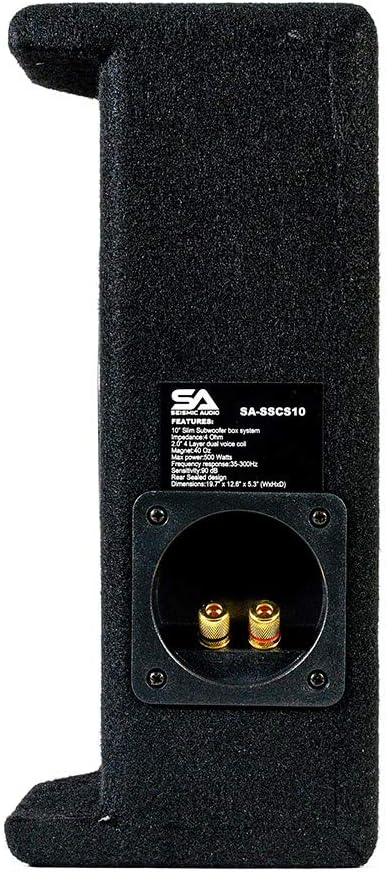 Seismic Audio - SA-SSCS10 - Shallow Mount 10 Inch 500 Watt Car Truck Audio Subwoofer Enclosure for Tight Spaces