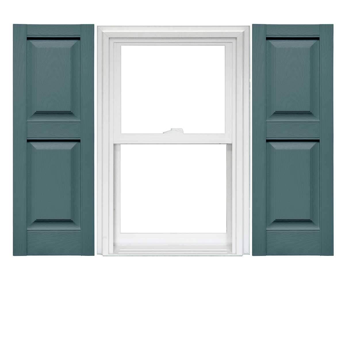 Mid America Raised Panel Vinyl Shutters (1 Pair) - 14.75 x 39 004 Wedgewood Blue