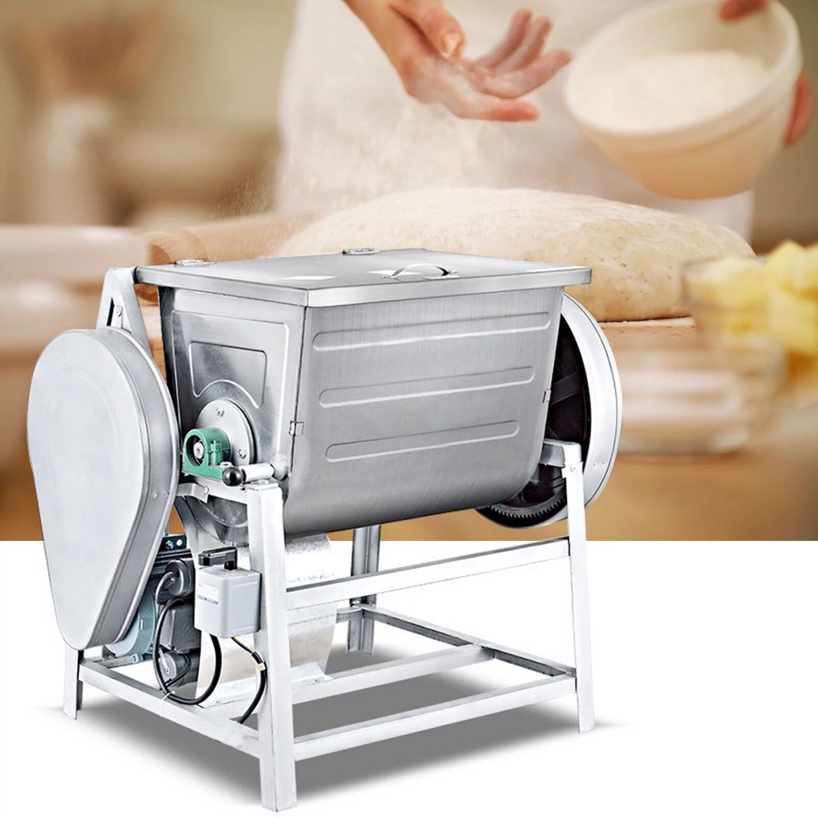 Miumaeov 15KG/30QT Commercial Electric Dough Mixer Heavy Duty Pizza Dough Kneading Machine Kitchen Equipment with 2 Speed Adjustable