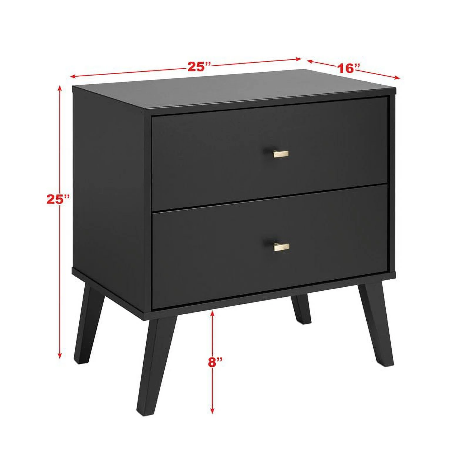 Home Square 4-Piece Set with 2 Nightstands Double Dresser and 4-Drawer Chest