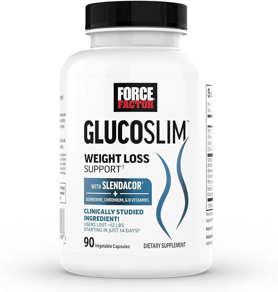 FORCE FACTOR GlucoSlim Weight Loss Pills & Metabolism Booster, Non-Stimulant Thermogenic Fat Burner & Appetite Suppressant