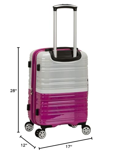 Rockland Melbourne Hardside Expandable Luggage with Spinner Wheels, 2TONENAVY, 2 Piece (20/28)