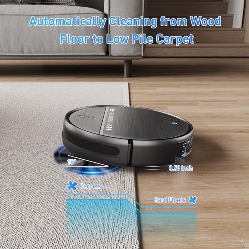 Robot Vacuum and Mop Combo, 2-in-1 Mopping Robot Vacuum Cleaner with 2300Pa Suction, 2.87'' Slim Design, Wi-Fi/App/Voice Control
