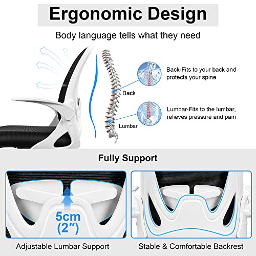 Primy Drafting Chair Tall Office Chair with Flip-up Armrests Executive Ergonomic Computer Standing Desk Chair with Lumbar Support and Adjustable