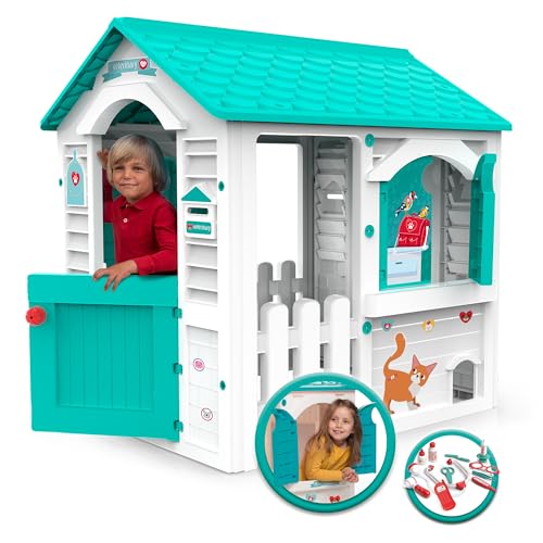Chicos Veterinary Play House Outdoor Playset for Kids Veterinarian Indoor Playset for Pretend Play Outdoor Kids Play Set Vet