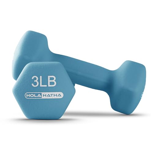 HolaHatha Neoprene Dumbbell Free Hand Weight Set with Rack, Ideal for Home Exercises to Gain Tone and Definition