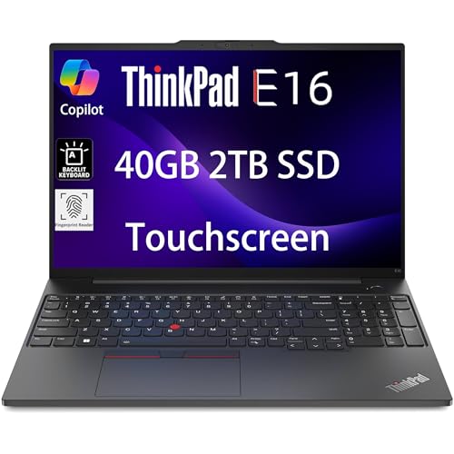 Lenovo ThinkPad E16 Business Laptop (16" FHD+ Touchscreen, AMD Ryzen 5 7530U, 16GB RAM, 512GB SSD, (8-Core Beat i7-1165G7)), Fingerprint, Backlit