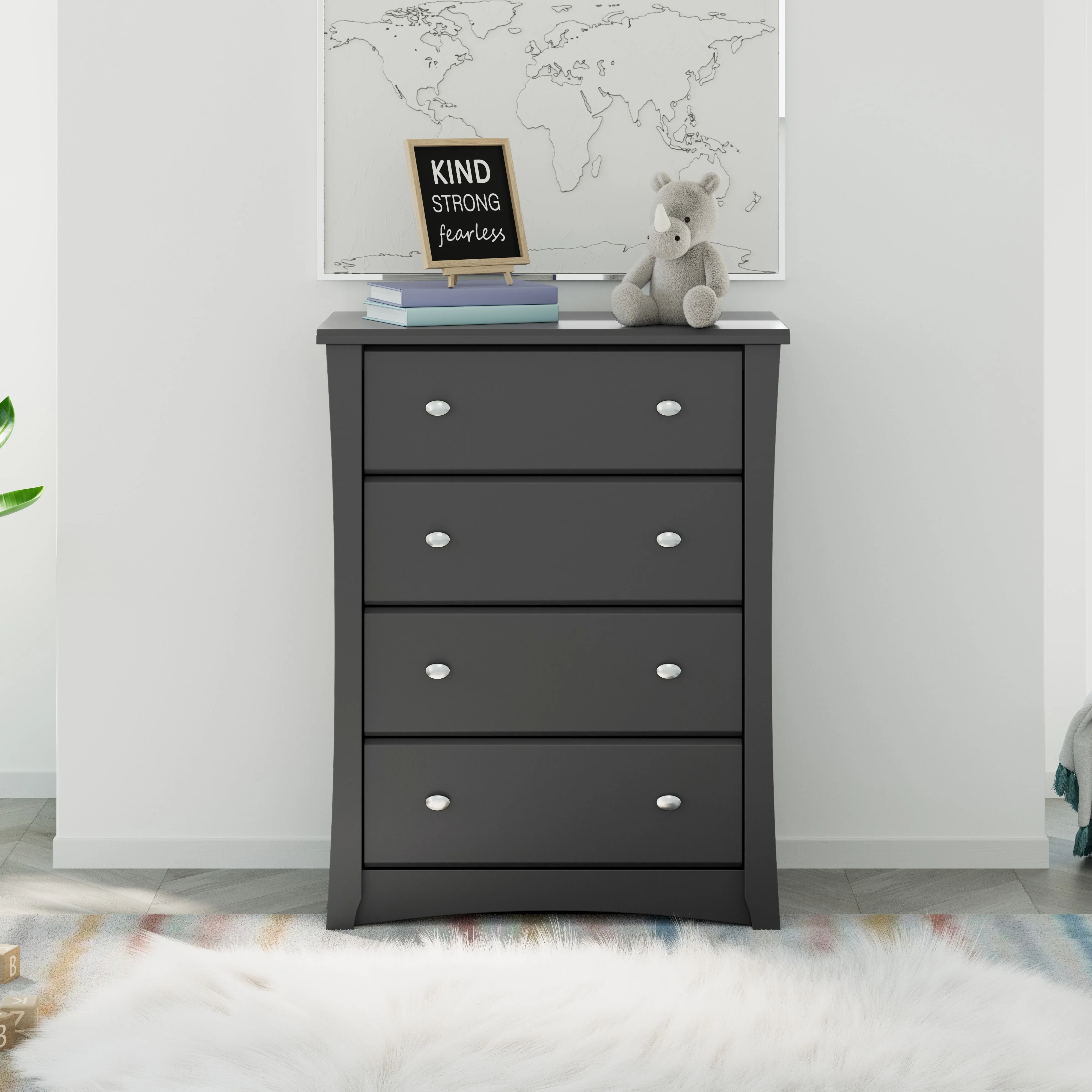 Storkcraft Crescent 4 Drawer Kids Dresser White