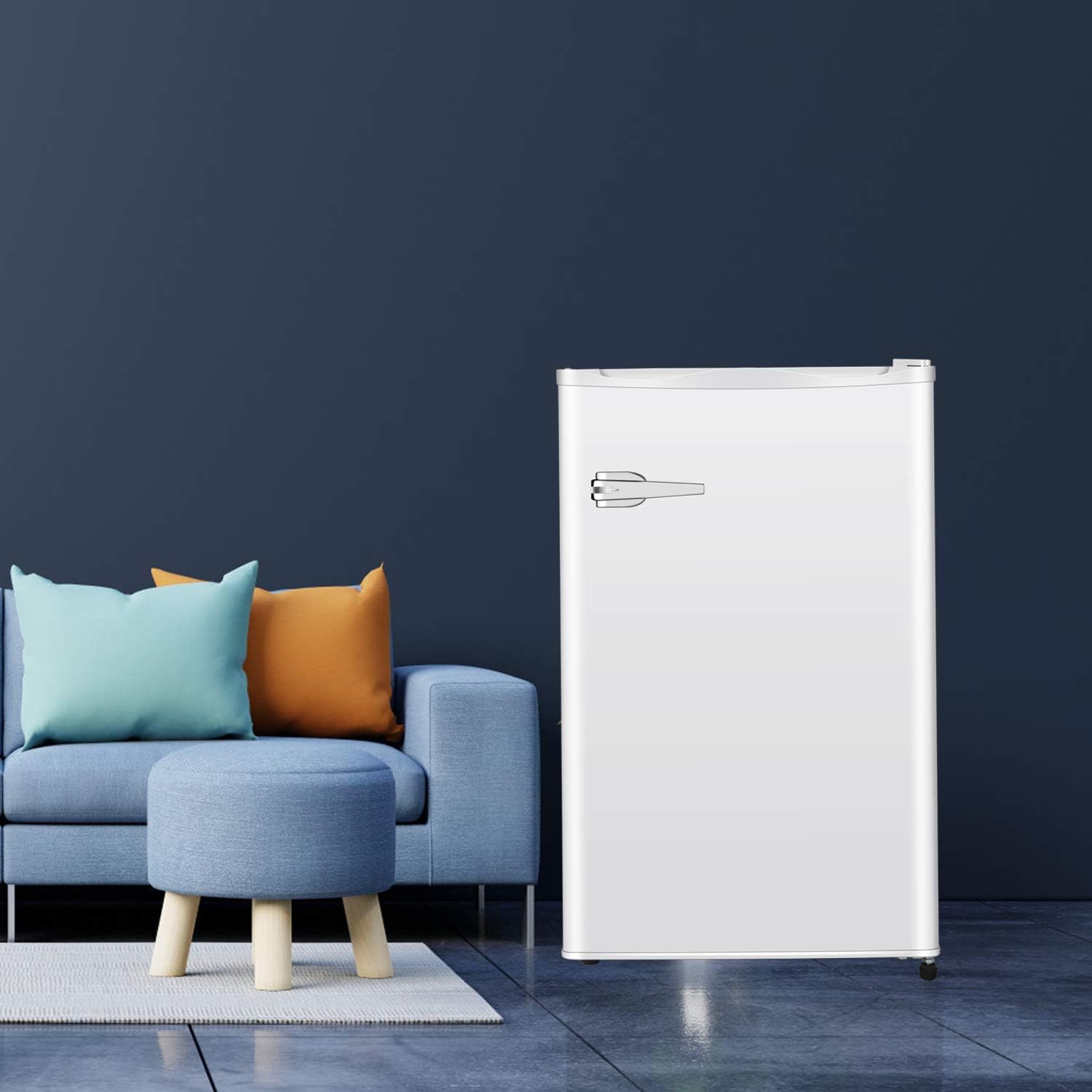 R.W.FLAME 2.3 Cu.ft Mini Upright Freezer Compact Freezer - Small Freezer Single Door, Small Freezer for Bedroom/Dorm/Home/Office, White