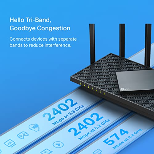 TP-Link AX5400 Tri-Band WiFi 6 Router (Archer AX75)- Gigabit Wireless Internet Router, ax Router for Streaming and Gaming, VPN Router, OneMesh