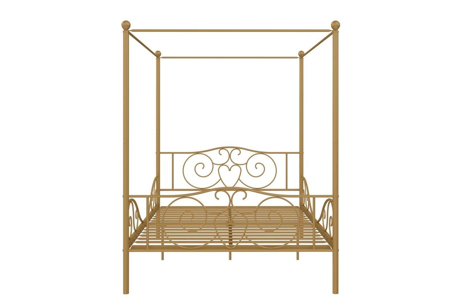 DHP Canopy Metal Bed, Full Size Frame, Gold