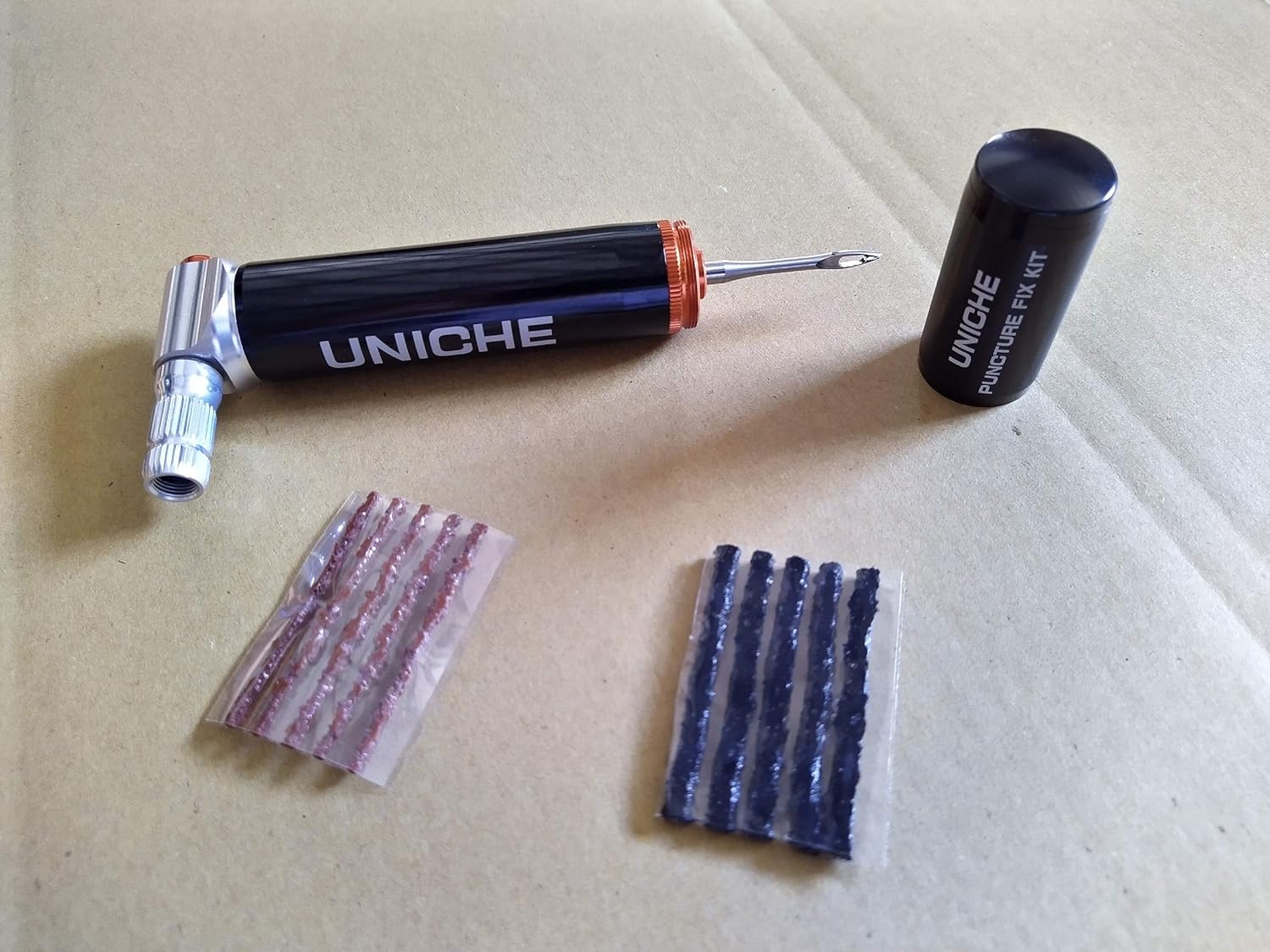 UNICHE Pro CO2 Inflator Combo Tubeless Tire Repair Tool Kit – for MTB and Road Bicycle – Fix The Puncture and Inflate The Tire Together – Includes