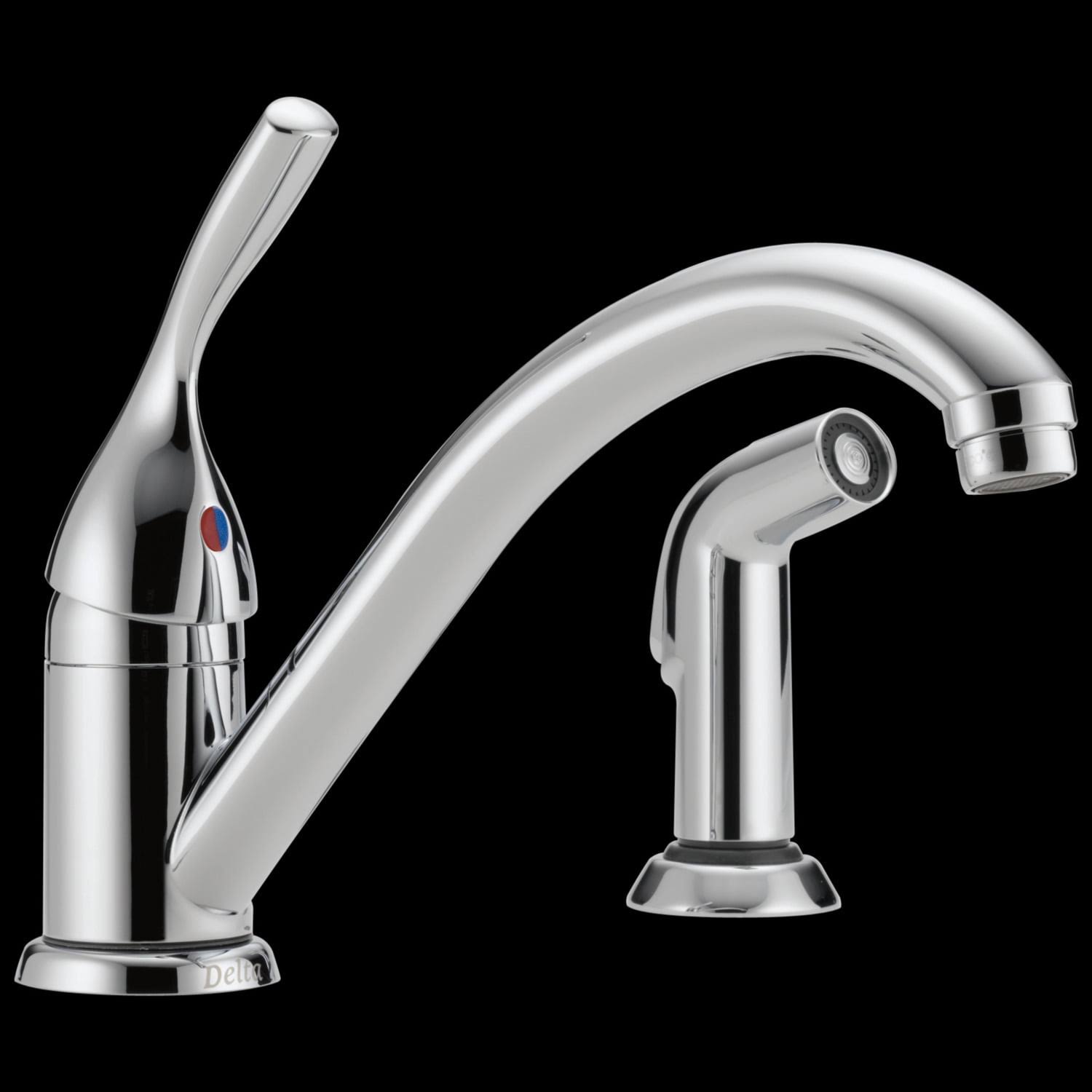 Delta 175-DST Classic Chrome Single Handle Kitchen Faucet with Spray