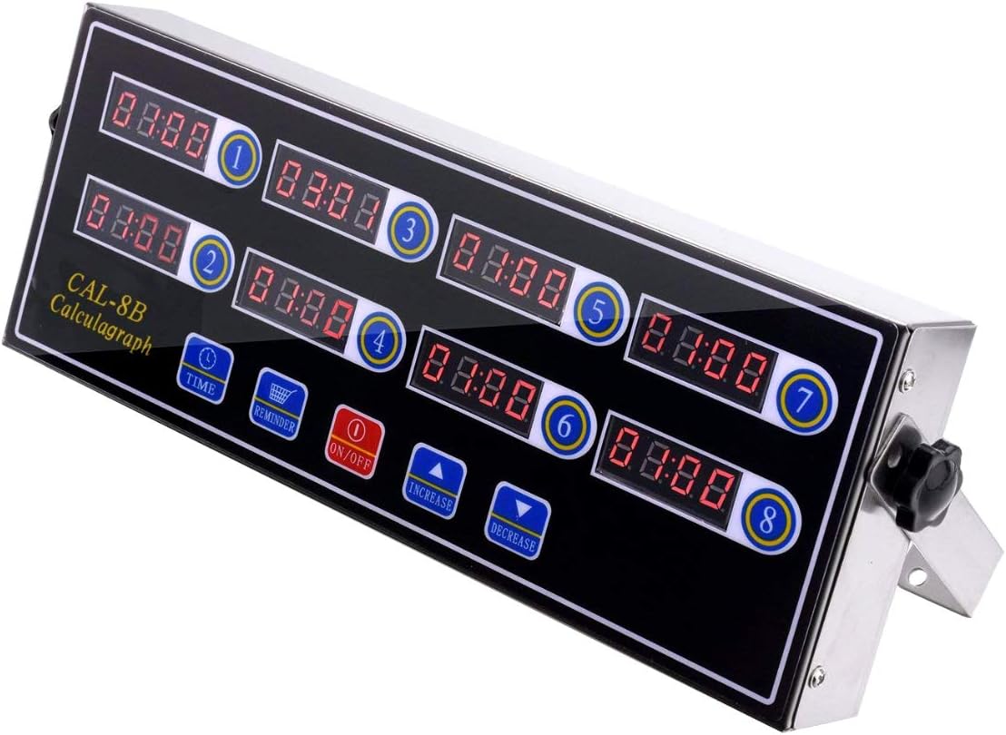 Slsy 8 Channels Kitchen Timers Commercial Cooking Timer, Restaurant Timer with Loud Alarm Cooking Reminder