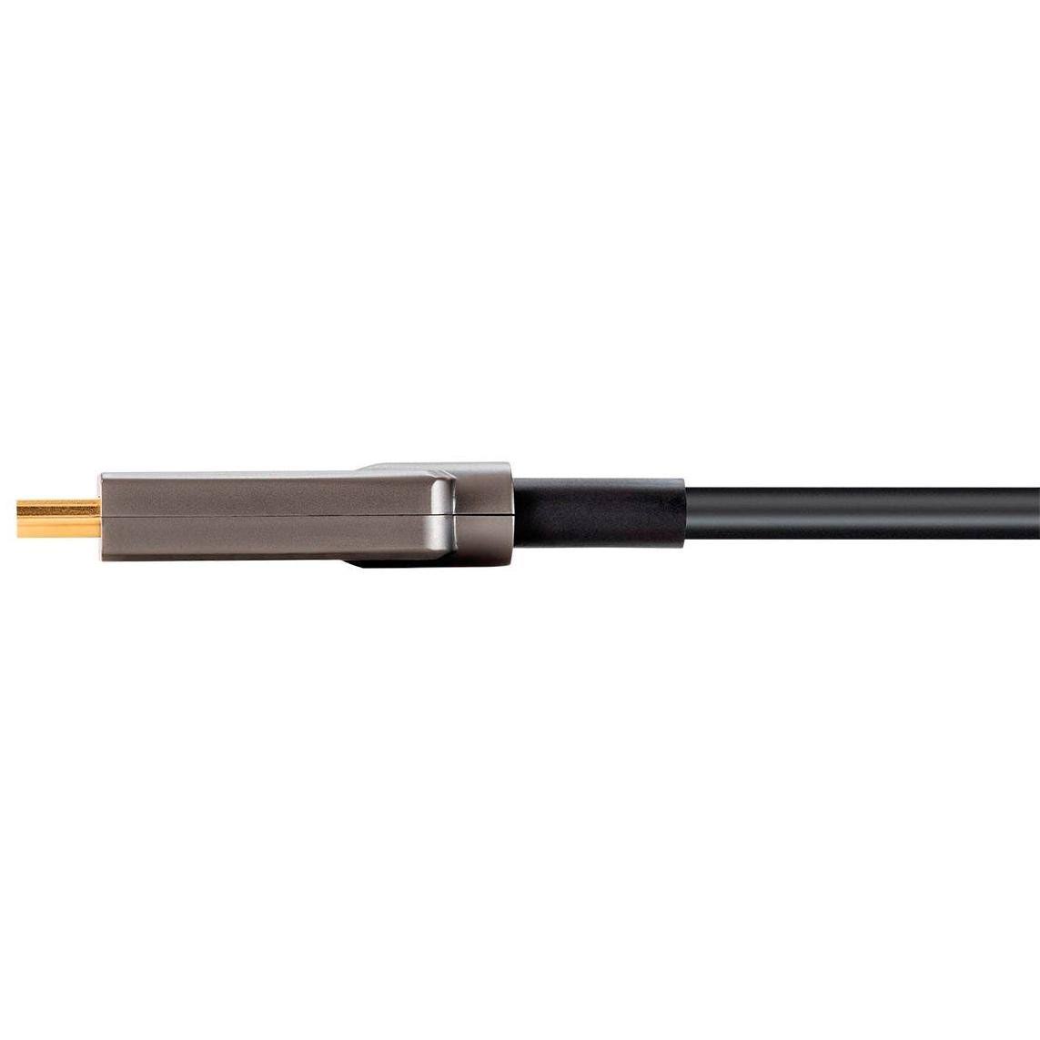 Monoprice AV HDR High Speed Outdoor HDMI Cable - 50 Feet - Black, 4K@60Hz, HDR, 18Gbps, Fiber Optic, AOC, YUV 4: Armored - SlimR