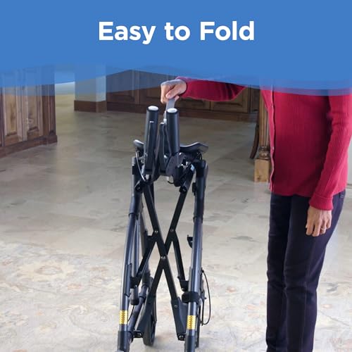 Journey UPWalker Standard – The Original Upright Walker – Premium, Lightweight Adjustable Upright Rollator Walker with Seat for Adults