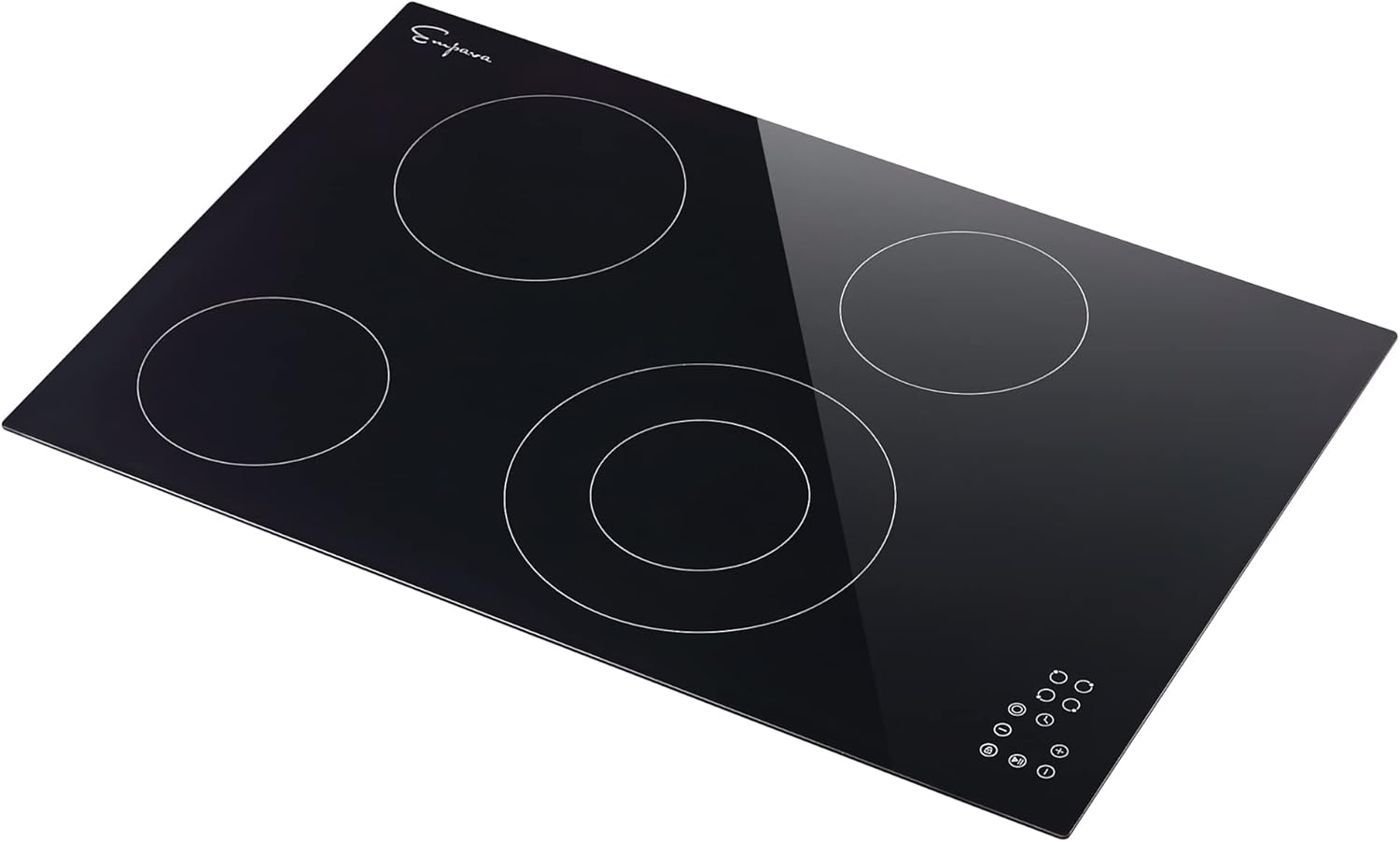 Empava 30 inch Electric Cooktop Built in Radiant Stove 4 Burners Including Dual Zone Element All Kinds of Cookware, ETL Certified,240V Hard Wired