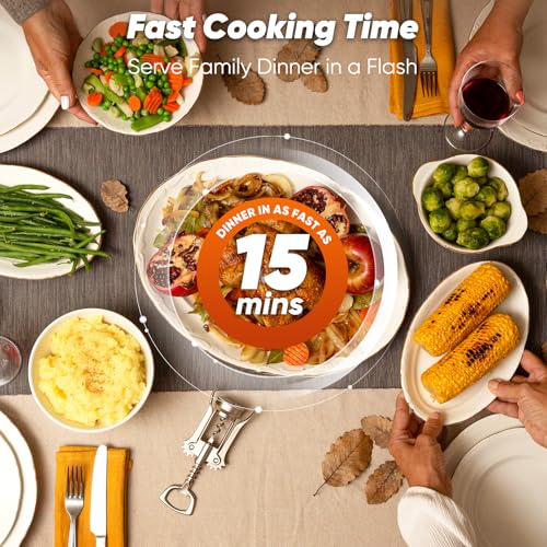 Nuwave Bravo Pro Smart 21QT Toaster Oven Air Fryer Combo, Convection Oven Countertop, 10 functions all in 1, with even & quick crisp technology