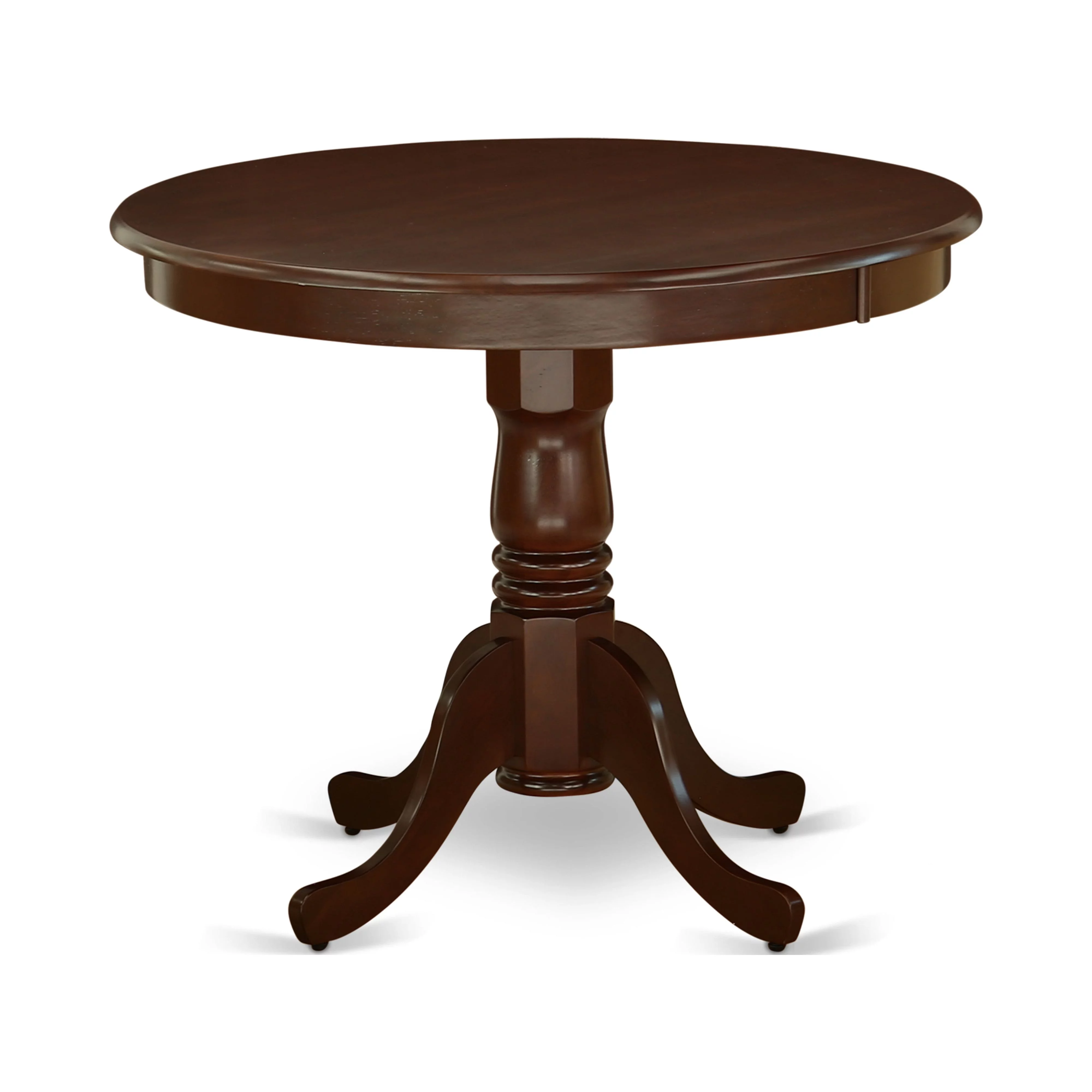 East West Furniture Antique 5-piece Dining Chair and Round Table Set in Mahogany