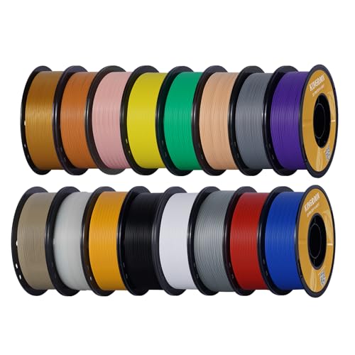 Kingroon PLA 3D Printer Filament, 12Rolls, Dimensional Accuracy +/- 0.03 mm, 12kg Spool(26.4lbs)