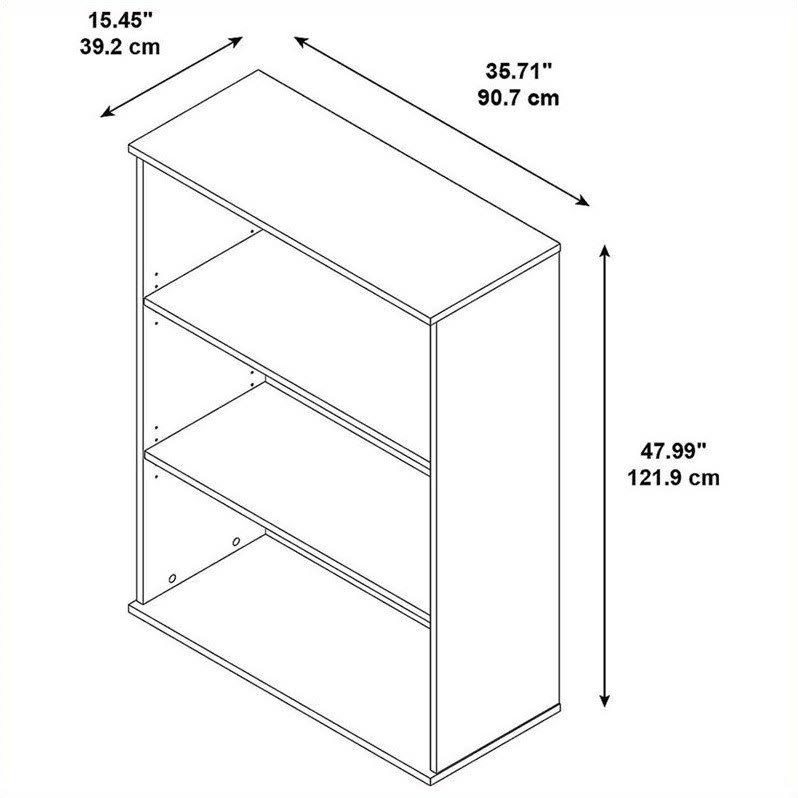 Bowery Hill 48H 3 Shelf Bookcase in Natural Maple - BH-503113