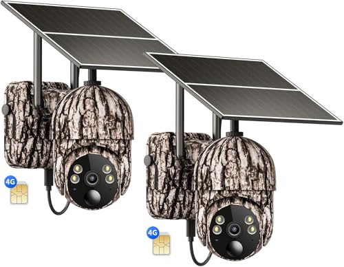 Cellular Trail Camera 3rd Generation 4G LTE with Solar Panel, Live Video Game Camera Include SIM Card with 360° Pan Tilt, Motion Activated