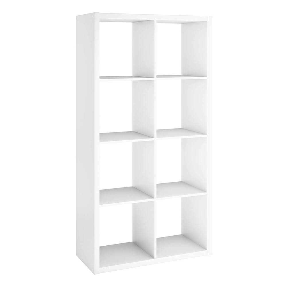 Closetmaid 4583 Bookcase Open Back 8-Cube Storage Organizer, White (2 Pack)