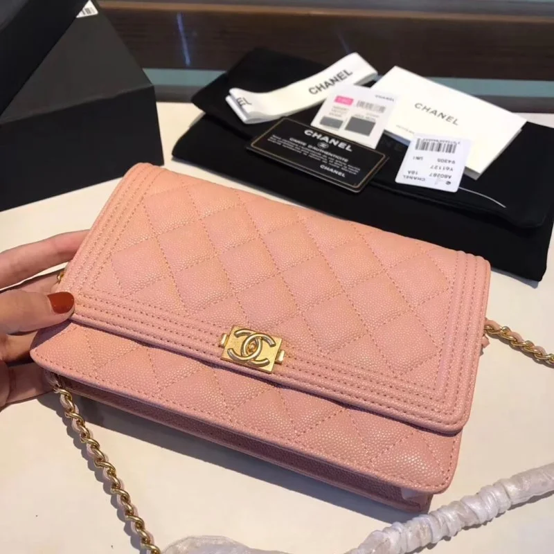 Chanel Quilted Caviar Leboy W-Chain Bag 80287