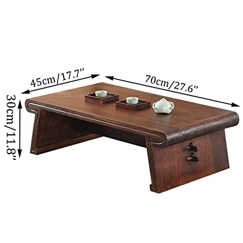 Retro Low Table Coffee Table Japanese Tatami Table Living Room Zen Tea Table Coffee Table Suitable for Bay Window (Size : 60x40x30cm)