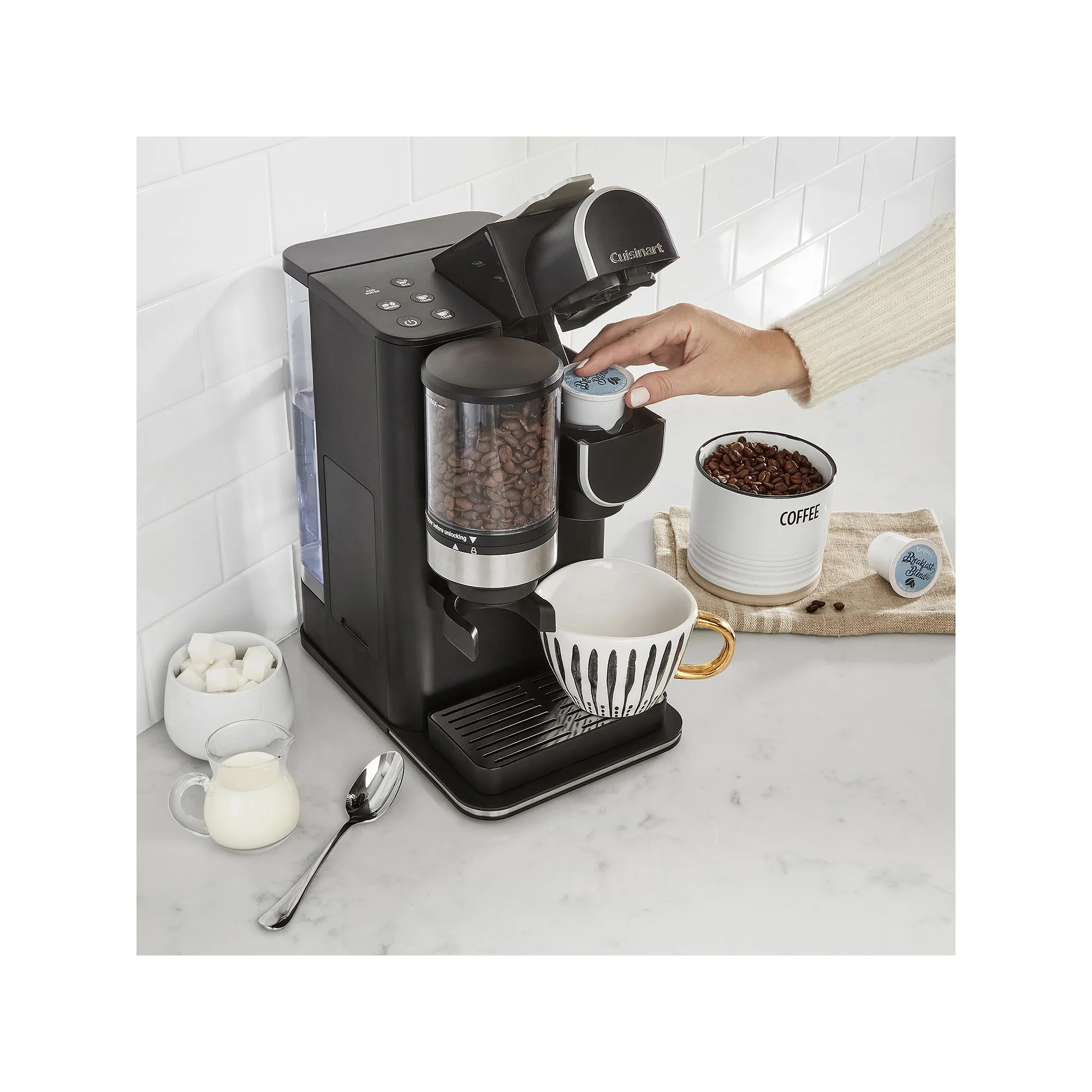 Cuisinart Grind & Brew? Single-Serve Coffeemaker, 100g, Black, DGB-2
