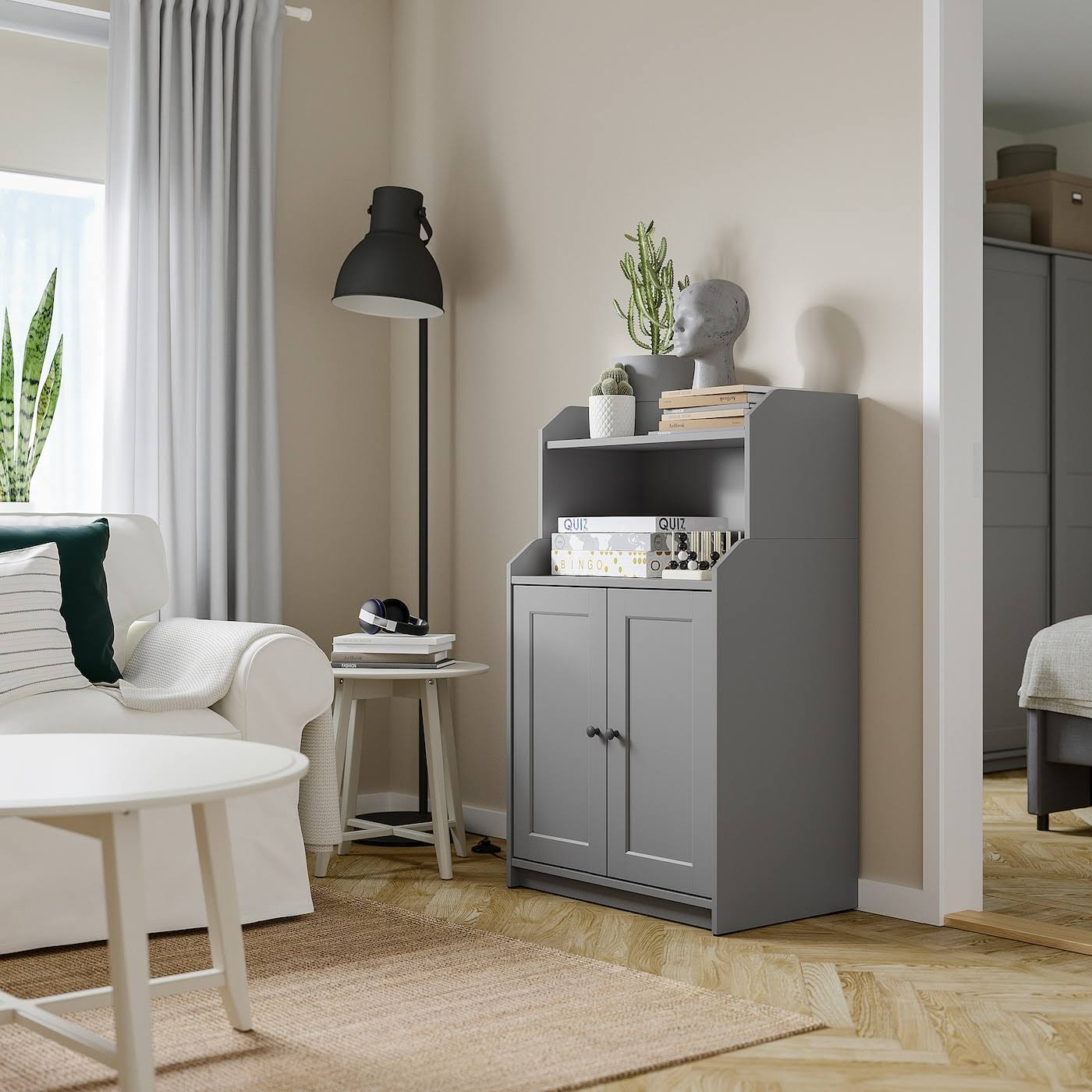 IKEA - HAUGA Cabinet with 2 Doors, Gray, 27 1/2X45 5/8 40415050