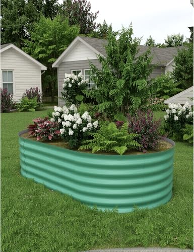 10x4x1.5ft Raised Garden Bed,Galvanized Raised Planter Boxes Outdoor with Easy Assembly, Large Garden Bed for Vegetables, Fruits, Flower