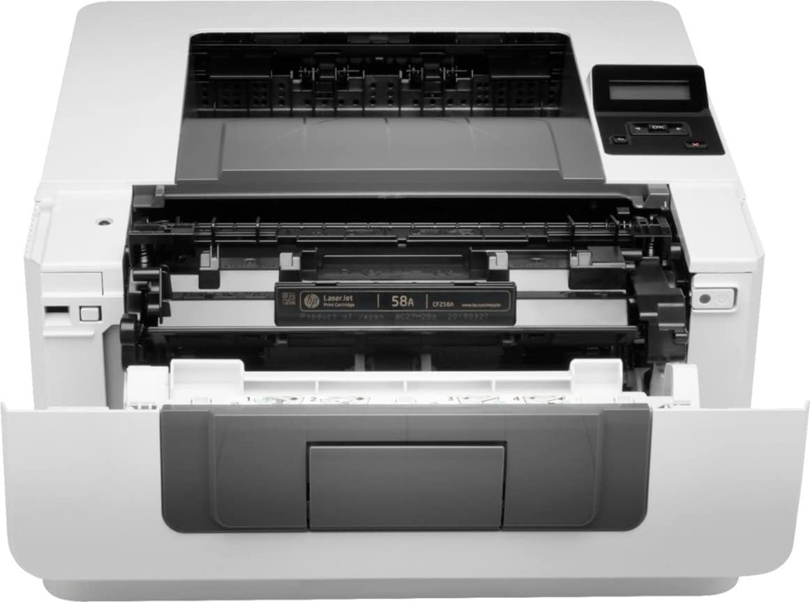 HP Laserjet Pro M404dn Single-Function Wired Monochrome Laser Printer, White - Print only - Ethernet only, 40 ppm, 1200 x 1200 dpi