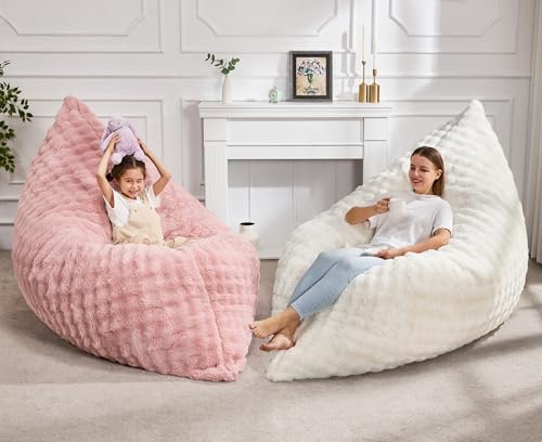 Hobestluk 3 in 1 Bean Bag Chair Giant Bean Bag Chairs Convertible Bean Bag Floor Cushion with Machine Washable Cover