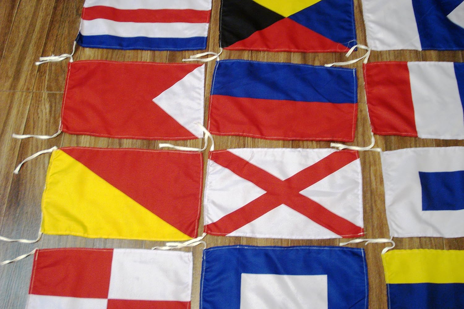 Brass Blessing Naval Signal Flag Set - Complete Set - Maritime/Marine/Boat/Yacht/Beach Party Nautical Decor (Polyester, 14 Flag Set Small)