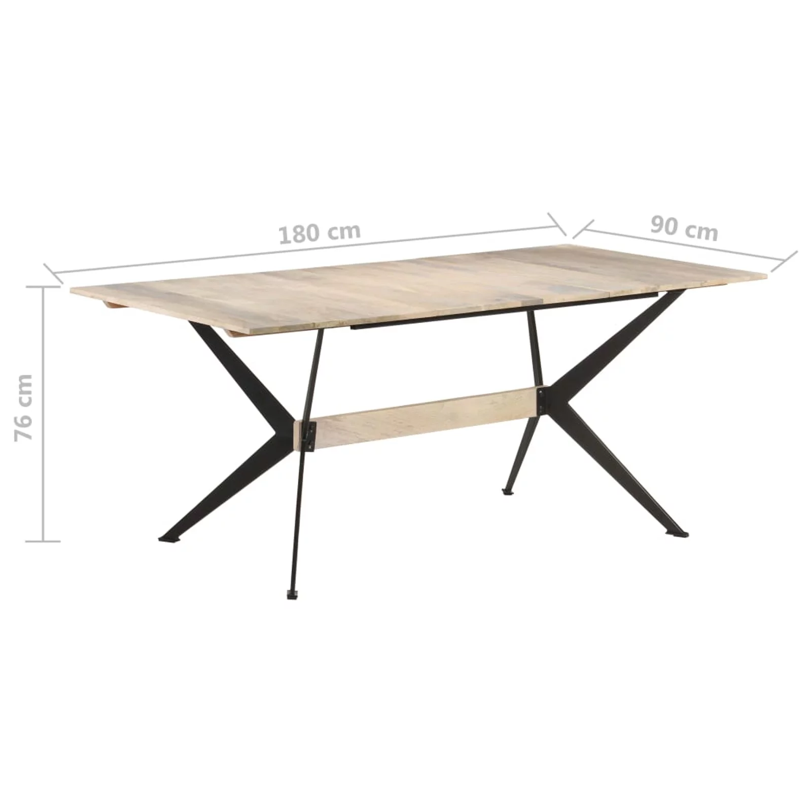 Aibecy Dining Table 70.9"x35.4"x29.9" Solid Mango Wood