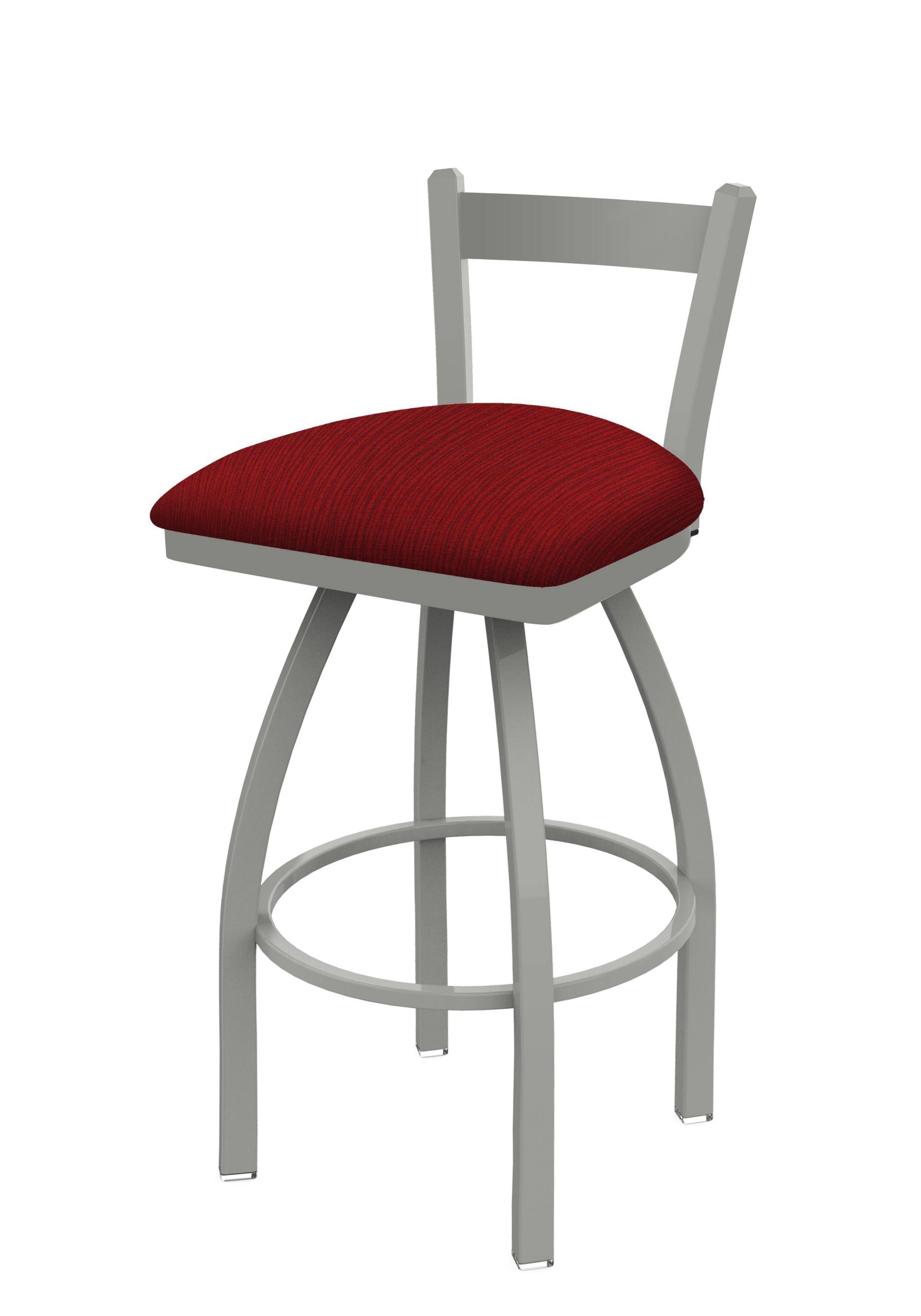 Holland Bar Stool 821 Catalina 30x22 Low Back Swivel Bar Stool with Anodized Nickel Finish and Graph Ruby Seat