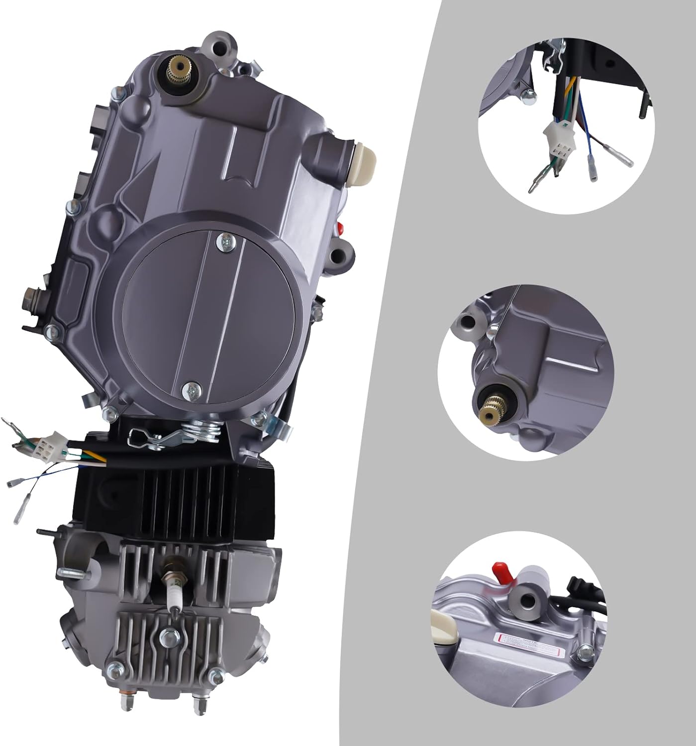 140cc 4 Stroke Engine Motor Replacement Kit, Racing Engine CDI Kick Starter Lever Gear Shift Lever Manifold Set, Single Cylinder Motor