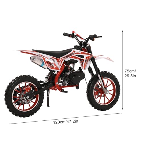 49cc Dirt Bike for Adults & Kids,Kids Dirt Bike Mini Dirt Bikes,2-Stroke Gas Power Motocross Off-Road, Mini Pit Bike with Front Rear Disc Brakes