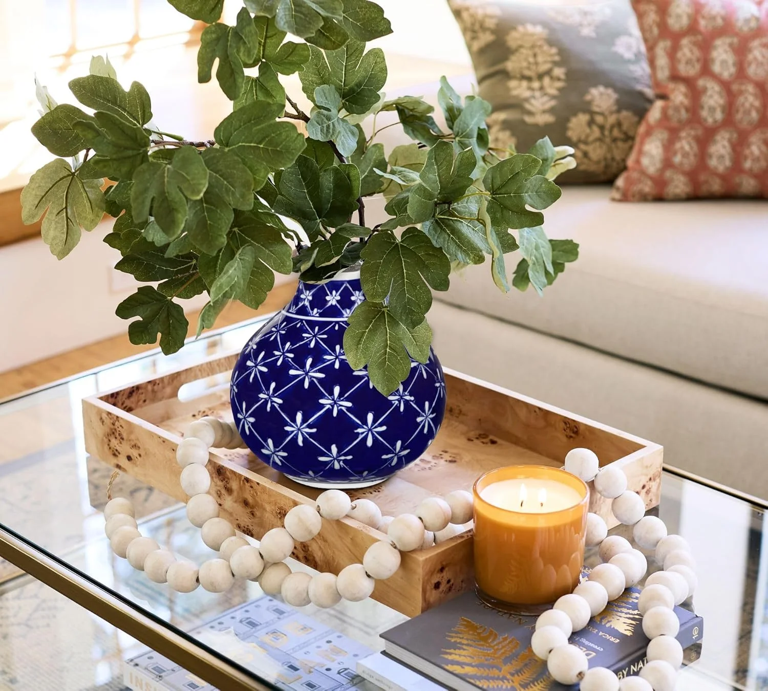 Chinoiserie Blue and White Porcelain Ceramic Vases