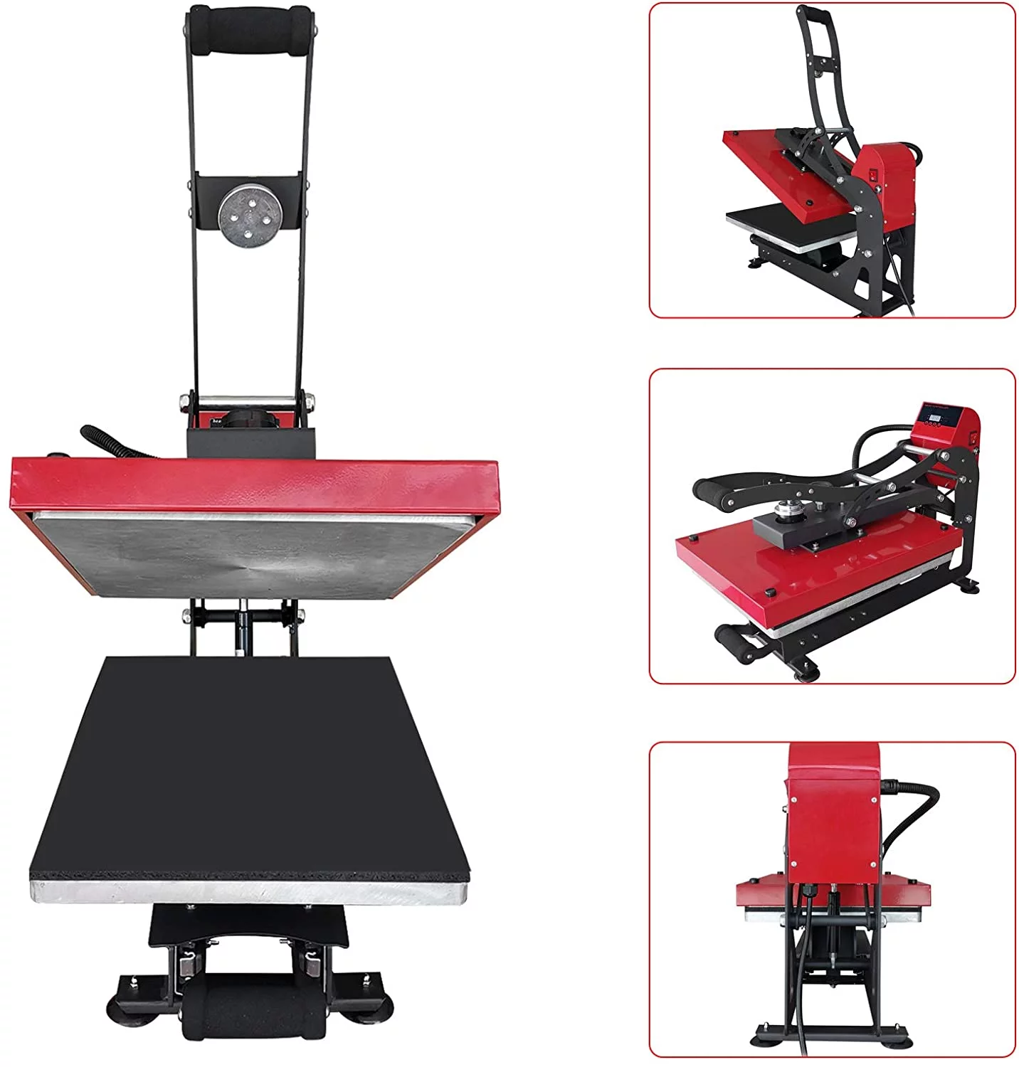 Miumaeov Magnetic Semi-Automatic T Shirt Heat Press Machine 16 X 20'' Large Heat Press Sublimation with Smart LCD Transfer Sublimation Machine for