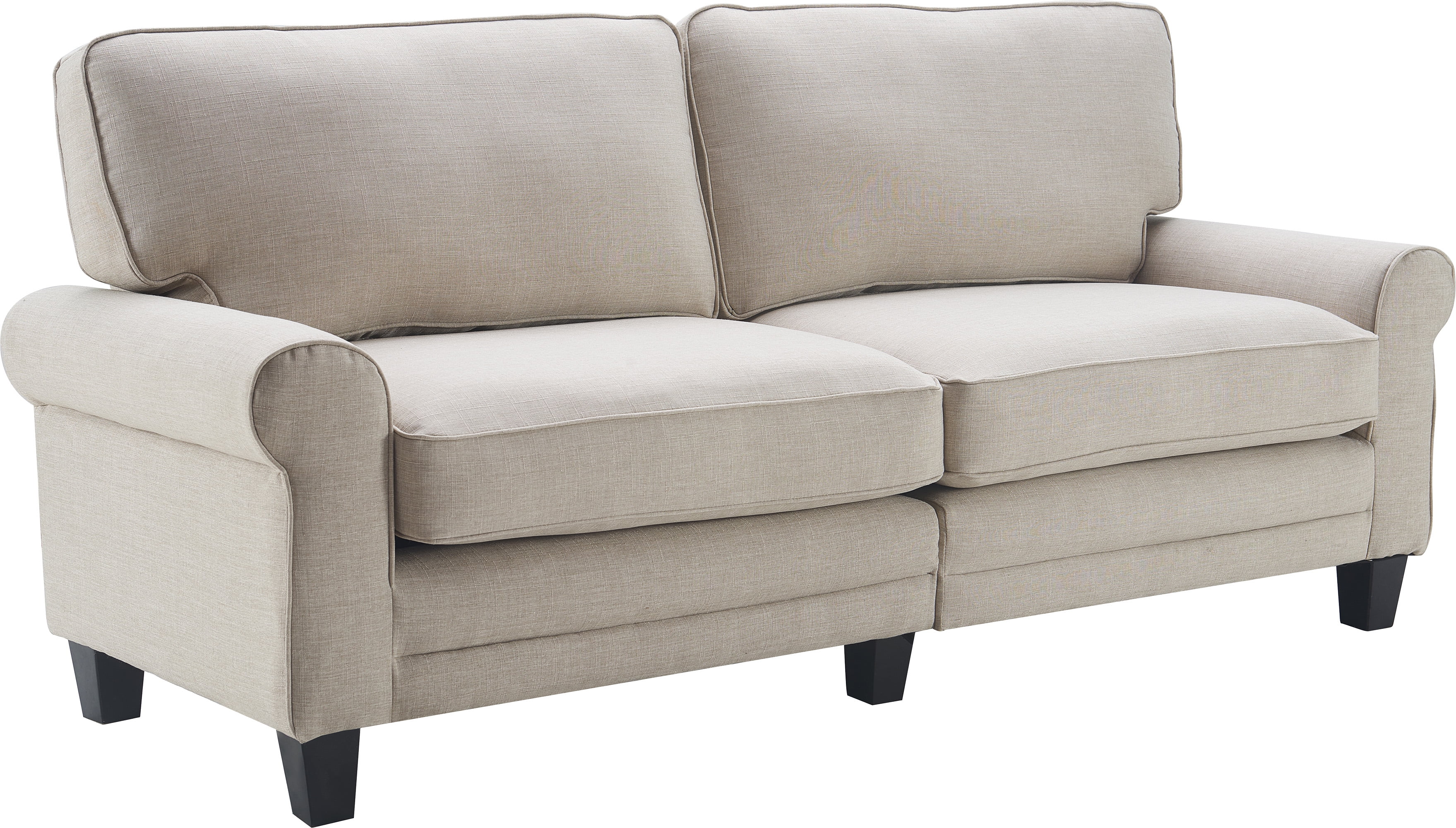 Serta Copenhagen Traditional Rolled Arm 78-inch Sofa, Light Gray Fabric - Radiant Selections