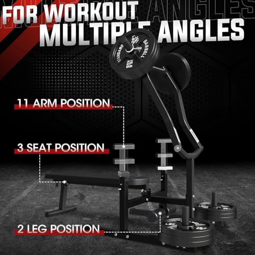 GMWD Chest Press Machine, 1050LBS Bench Press Machine with Independent Converging Arms, Adjustable Flat Incline Bench for Chest, AB Workouts