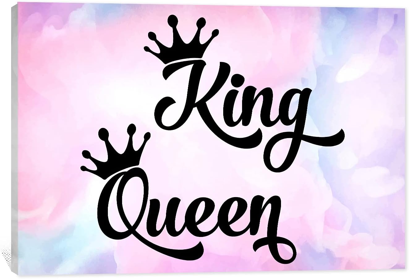 African American Wall Art, Black King and Queen Wall Art, Black Art Wall Art Decor, Black Couple Picture for Living Room Decor