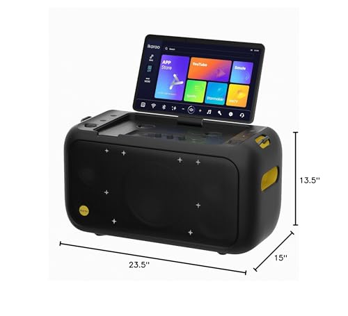 Ikarao Smart Karaoke Machine for Adults - with Lyrics Display, 32GB Karaoke Tablet, 2 Wireless Mics, Professional Karaoke System, 300W Peak Power